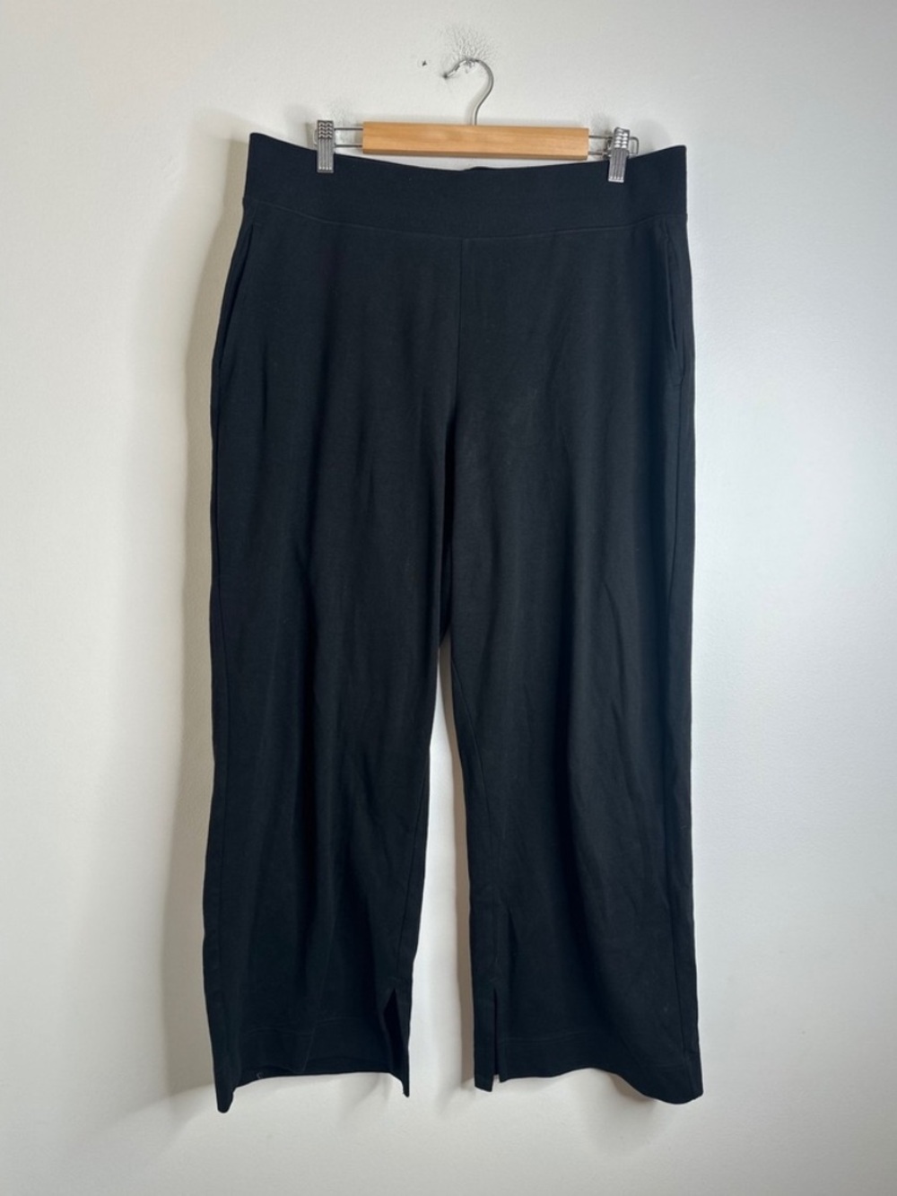 Pact Women's Organic Cotton Split Hem Wide-Leg Lounge Pants Black XXXL